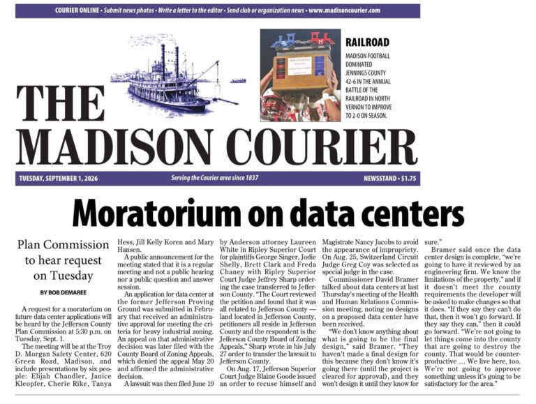 Madison Courier Moratorium Article 9-1-2026