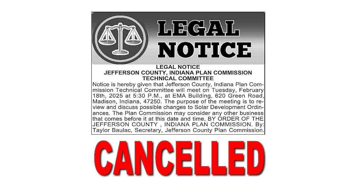 Tech Committee Meeting Cancelled on 2-18-25