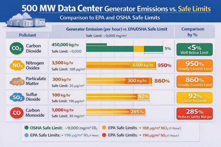 DC Generator Emissions v Safe Limits