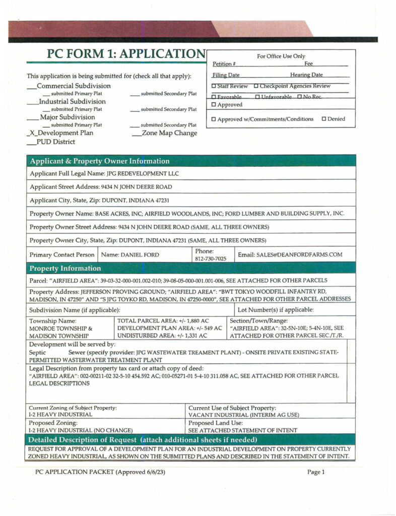 JPG Data Center Application Page 1
