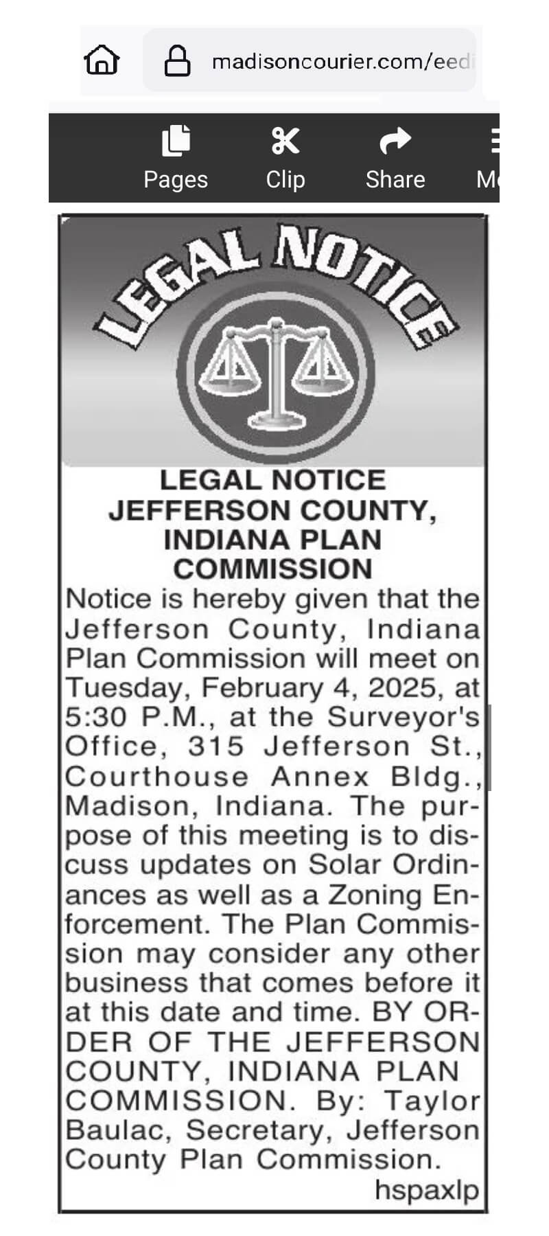 JCPC Agenda Notice 2-4-2025