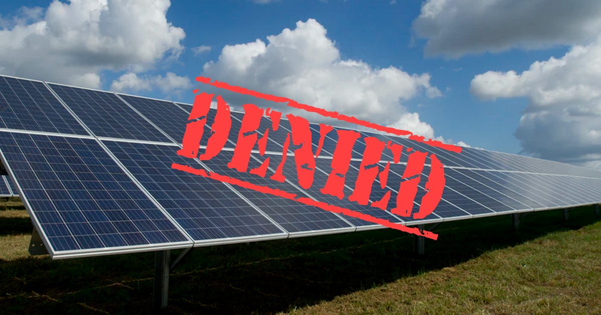 Solar Rejected Tax Not My Liberty