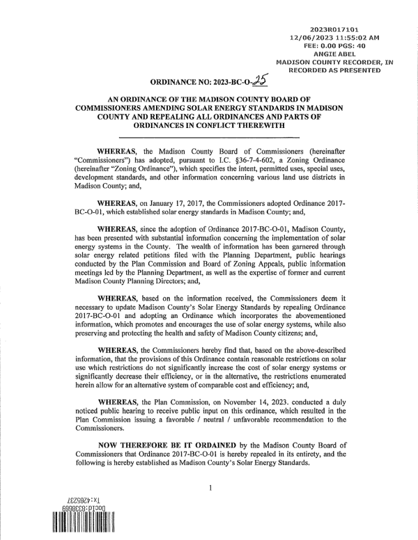 Madison County Solar Ordinance