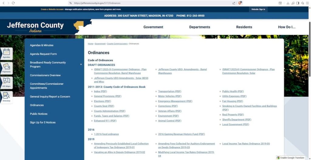 JC Ordinances Screenshot 1